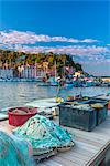 Fishing nets, Old Town Harbour, Piran, Primorska, Slovenian Istria, Slovenia, Europe