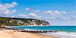 Swanage Beach and white cliffs, Dorset, Jurassic Coast, England, United Kingdom, Europe