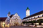 Town Hall, Market Square and St. Martin Church, Wangen, Upper Swabia, Baden Wurttemberg, Germany, Europe