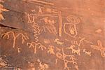 Native American petroglyphs, Valley of Fire State Park, Nevada, United States of America, North America