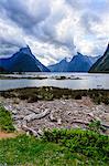 Dramatic clouds in Milford Sound, Fiordland National Park, UNESCO World Heritage Site, South Island, New Zealand, Pacific