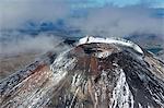 Aerial of the crater of Mount Ngauruhoe, Tongariro National Park, UNESCO World Heritage Site, North Island, New Zealand, Pacific