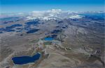 Aerial of the colourful Tama Lakes in the Tongariro National Park, UNESCO World Heritage Site, North Island, New Zealand, Pacific