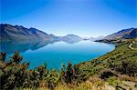 Turquoise water of Lake Wakatipu, around Queenstown, Otago, South Island, New Zealand, Pacific