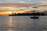 Sunset over Haulashore Island, Nelson, Nelson region, South Island, New Zealand, Pacific