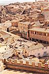 The view over the rooftops of Siena from Torre del Mangia, UNESCO World Heritage Site, Siena, Tuscany, Italy, Europe