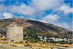 Scenic view of windmill in mountains, Naxos, Cyclades Islands, Greece