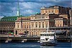 Ferry and Strombron Bridge, Norrstrom River, Gamla Stan (Old Town), Stockholm, Sweden