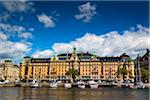 Traditional buildings along Strandvagen on the waterfront, Ostermalm, Stockholm, Sweden