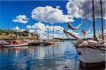 Ships in Oslo Harbour with Akershus Fortress, Oslo, Norway