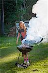 Girl having grill