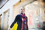 Woman shopping on city street