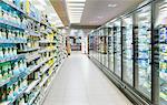 Empty aisle in grocery store