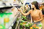 Woman shopping in grocery store