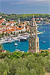 Town of Hvar yacht harbor, Dalmatia, Croatia