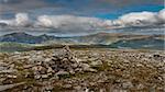 View from summit Cairn looking towards the Beinn Dearg hills in Scottish Highlands