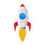 Rocket icon on white background, flat design, vector eps10 illustration