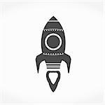 Rocket with flame icon, vector eps10 illustration