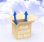 3d generated picture about "think outside the box"