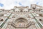 Florence, Italy. Detail of the Duomo during a  bright sunny day but without shadow on the facade (very rare!)