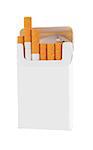 Pack of cigarettes isolated on white background