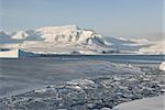 Antarctic coast sunny winter day.