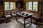 Interior of wooden house, Hardanger Folk Museum, Utne, Hordaland, Norway