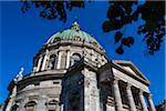 Low angle view of Frederik's Church (known as The Marble Church) Frederiksstaden, Copenhagen, Denmark