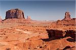 Butte rock formations and scenic landscape, Monument Valley, Arizona, USA