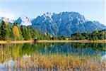 Lake Luttensee with Karwendel Mountain Range, Werdenfelser Land, Upper Bavaria, Bavaria, Germany