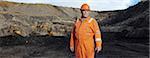 Portrait of mature quarry worker in quarry site