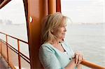 Mature woman on passenger ferry