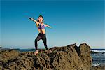 Warrior 2 pose, Windansea beach, La Jolla, California