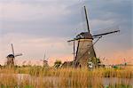 Historic windmills at Kinderdijk, UNESCO World Heritage Site, South Holland, Netherlands, Europe