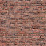 Old Red Brick Wall Background. Seamless Tileable Texture.