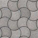 Gray Figured Pavement with Decorative Wave. Seamless Tileable Texture.