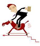 Businessman on the horse is making progress on the career ladder