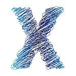 colorful illustration with sketched letter X on  a white background