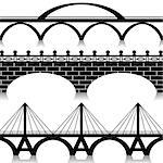 Illustration of silhouette of bridges as a symbol of the city.
