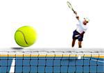 Tennis Ball Serve over The Net