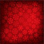 Abstract red christmas background with snowflakes