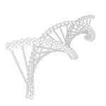 Illustration of wire-frame DNA chain. Isolated background