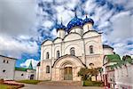 SUZDAL, RUSSIA - SEPTEMBER 08, 2014: Architectural and Museum Complex of the Suzdalian Kremlin. Cathedral of the Nativity of the Virgin. According to historical records Nativity Cathedral in Suzdal was built in the years 1222-1225