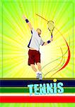 Man tennis player. Colored Vector illustration for designers