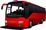 Red city bus. Coach. Vector illustration