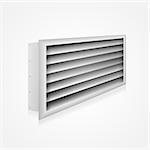 Gray ventilation louver perspective view. Isolated vector illustration on white.
