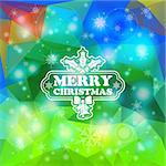 Abstract Christmas Mosaic Pattern with Bell and Snowflake on Modern triangle pattern. Bokeh Effect. Vector Template for Flyers and Brochure.