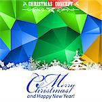 Abstract Christmas Mosaic Pattern on Modern Triangle pattern. Vector Template for Flyers and Brochure.