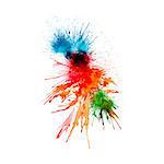 Modern painting - abstract watercolor background - splashes, drops on paper or canvas, vector illustration