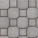 Gray Square and Octagon Paving Slabs. Seamless Tileable Texture.